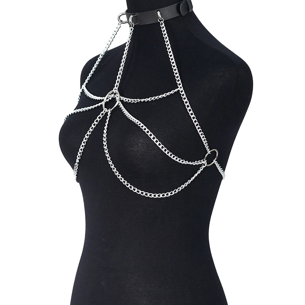 Women's Chest Harness Chains & Techno