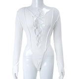 Ribbed Tie-Up Festival Bodysuit