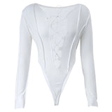 Ribbed Tie-Up Festival Bodysuit