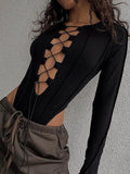 Ribbed Tie-Up Festival Bodysuit