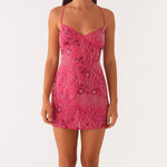 Mini-Robe Fleurie à Sequins