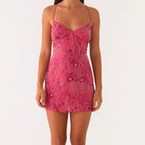 Mini-Robe Fleurie à Sequins