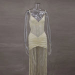 Robe Longue Transparente à Découpes