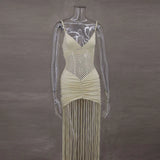Robe Longue Transparente à Découpes