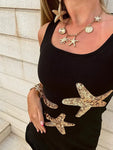 Robe Courte Dos Nu à Paillettes & Ourlet Ondulé