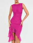 Robe Asymétrique Volants & Fronces