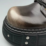 Bottines Motardes Plateformes Sombre