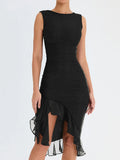 Robe Asymétrique Volants & Fronces