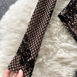 Combinaison Bodycon en Velours et Maille