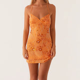 Mini-Robe Fleurie à Sequins