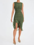 Robe Asymétrique Volants & Fronces