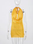Mini-Robe Halter à Sequins