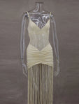 Robe Longue Transparente à Découpes