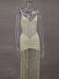 Robe Longue Transparente à Découpes