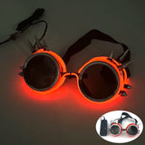 Steampunk-LED-Brille "Rote Nieten"