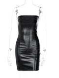 Festival-Kleid "Leder Mini Bandeau Bodycon"