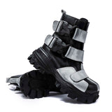 Bottes Motardes Cuir Véritable Punk