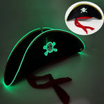 Chapeau de Pirate Lumineux LED "Visière Verte Nuit"