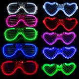 LED-Rave-Brillen Set "Shutter und Herzen"