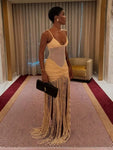 Robe Longue Transparente à Découpes