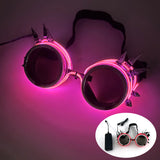 Steampunk-LED-Brille "Rosa Nieten"