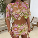 Festival Set "Sequins Slim Fit - Blue"