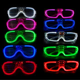 LED-Rave-Brillen Set "Shutter und Herzen"