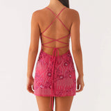 Mini-Robe Fleurie à Sequins