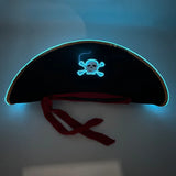 Chapéu de Pirata Luminoso LED "Brilho Rosa Fun"