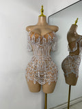 Festival-Kleid "Perlen Strass Netz Luxus"