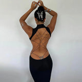 Robe Longue Dos Nu Détail Papillon