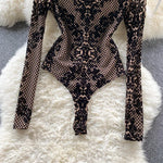Combinaison Bodycon en Velours et Maille