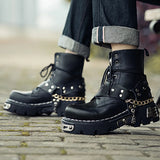Bottes Mid-Calf Gothiques Chaînes