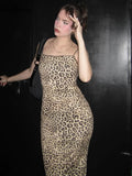 Robe Longue Léopard Dos Nu