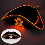 Chapéu de Pirata Luminoso LED "Brilho Rosa Fun"