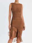 Robe Asymétrique Volants & Fronces