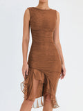 Robe Asymétrique Volants & Fronces