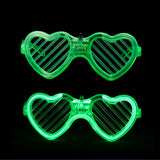 LED-Rave-Brillen Set "Shutter und Herzen"