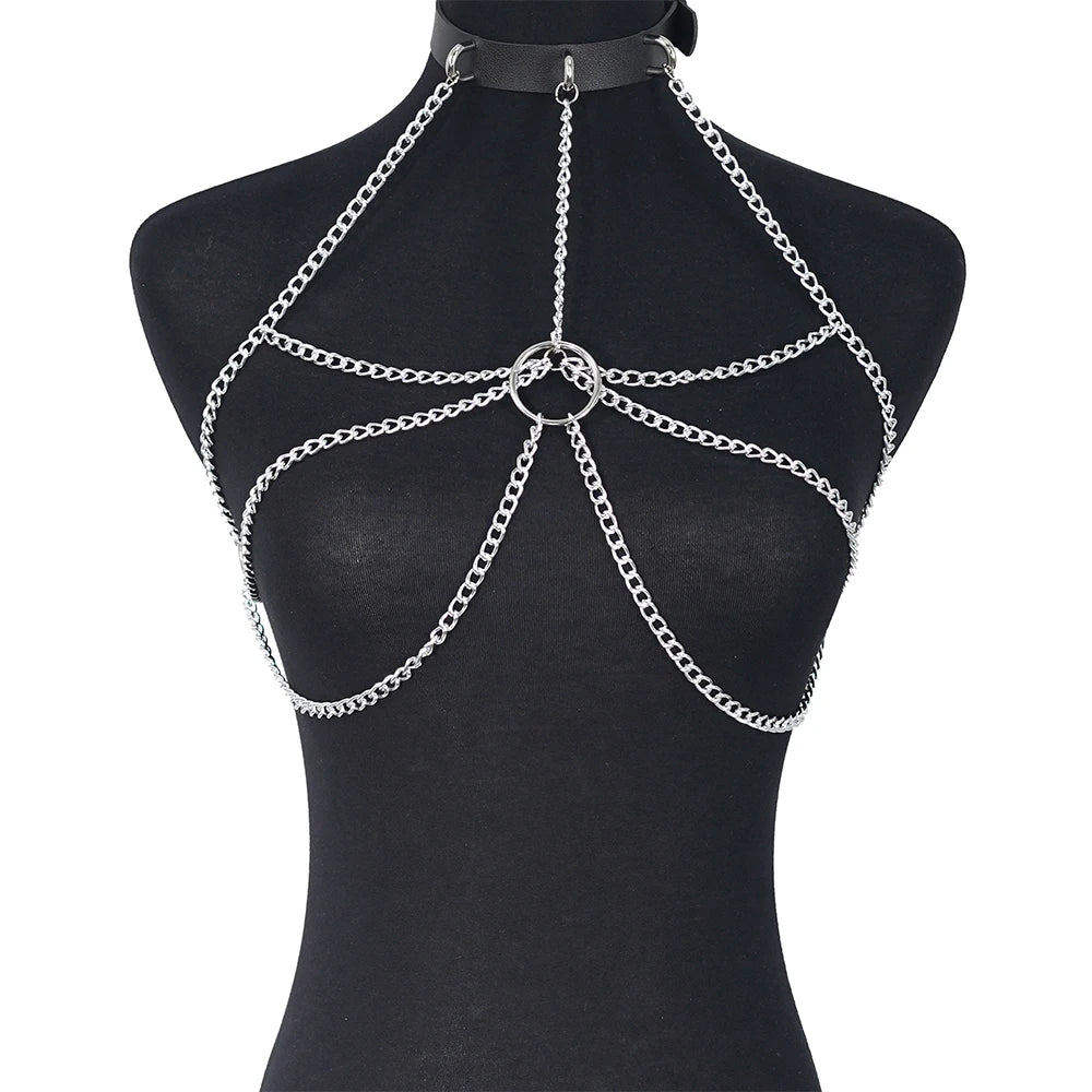 Women's Chest Harness Chains & Techno Univers