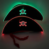 Chapéu de Pirata Luminoso LED "Brilho Rosa Fun"