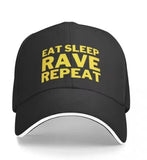 Casquette Vintage Eat Sleep Rave Repeat noire